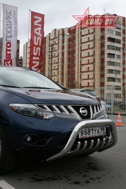 Защита переднего бампера Souz-96 (d76) Nissan Murano 2 Z51 дорестайлинг (2008-2011)