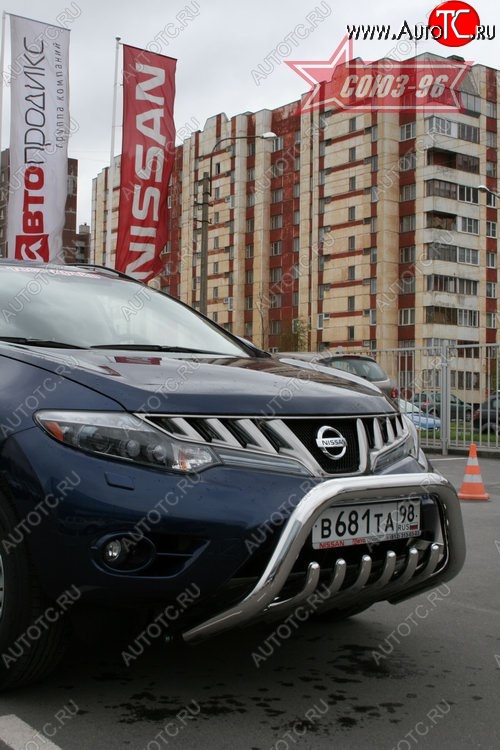 20 654 р. Защита переднего бампера Souz-96 (d76) Nissan Murano 2 Z51 дорестайлинг (2008-2011)  с доставкой в г. Омск