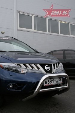 Защита переднего бампера Souz-96 (d76) Nissan Murano 2 Z51 дорестайлинг (2008-2011)