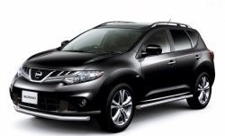 6 899 р. Одинарная защита переднего бампера диаметром 63 мм Petroil Tuning Nissan Murano 2 Z51 дорестайлинг (2008-2011)  с доставкой в г. Омск. Увеличить фотографию 2