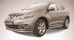 11 849 р. Одинарная защита переднего бампера Slitkoff (57 мм)  Nissan Murano  2 Z51 (2010-2016) рестайлинг (Нержавейка, Полированная)  с доставкой в г. Омск. Увеличить фотографию 1