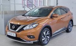 11 999 р. Защита переднего бампера (Ø42 мм, нержавейка) Russtal  Nissan Murano  3 Z52 (2015-2022) дорестайлинг  с доставкой в г. Омск. Увеличить фотографию 2