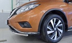 11 999 р. Защита переднего бампера (Ø42 мм, нержавейка) Russtal Nissan Murano 3 Z52 дорестайлинг (2015-2022)  с доставкой в г. Омск. Увеличить фотографию 3