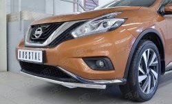 11 999 р. Защита переднего бампера (Ø42 мм, нержавейка) Russtal  Nissan Murano  3 Z52 (2015-2022) дорестайлинг  с доставкой в г. Омск. Увеличить фотографию 4