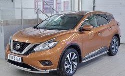 14 999 р. Защита переднего бампера (2 трубыØ42 мм, нержавейка) Russtal  Nissan Murano  3 Z52 (2015-2022) дорестайлинг  с доставкой в г. Омск. Увеличить фотографию 2