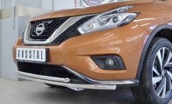 14 999 р. Защита переднего бампера (2 трубыØ42 мм, нержавейка) Russtal  Nissan Murano  3 Z52 (2015-2022) дорестайлинг  с доставкой в г. Омск. Увеличить фотографию 4