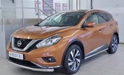 14 599 р. Защита переднего бампера (Ø63 мм, нержавейка) Russtal Nissan Murano 3 Z52 дорестайлинг (2015-2022)  с доставкой в г. Омск. Увеличить фотографию 2