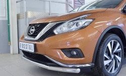 14 599 р. Защита переднего бампера (Ø63 мм, нержавейка) Russtal Nissan Murano 3 Z52 дорестайлинг (2015-2022)  с доставкой в г. Омск. Увеличить фотографию 4