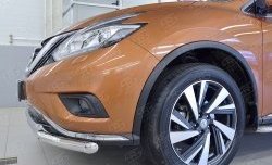 17 299 р. Защита переднего бампера (2 трубыØ63 и 42 мм, нержавейка) Russtal Nissan Murano 3 Z52 дорестайлинг (2015-2022)  с доставкой в г. Омск. Увеличить фотографию 3