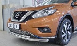 17 299 р. Защита переднего бампера (2 трубыØ63 и 42 мм, нержавейка) Russtal Nissan Murano 3 Z52 дорестайлинг (2015-2022)  с доставкой в г. Омск. Увеличить фотографию 4