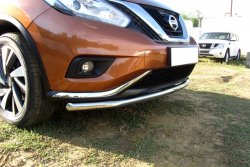 12 299 р. Одинарная защита переднего бампера диаметром 57 мм Slitkoff  Nissan Murano  3 Z52 (2015-2022) дорестайлинг (Нержавейка, Полированная)  с доставкой в г. Омск. Увеличить фотографию 1