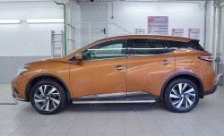 21 699 р. Порожки для ног (Ø42) SLITKOFF  Nissan Murano  3 Z52 (2015-2024) дорестайлинг, рестайлинг (лист - алюминий, профиль - нержавейка)  с доставкой в г. Омск. Увеличить фотографию 3