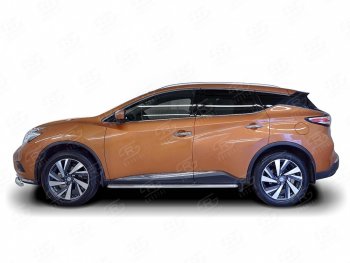 30 999 р. Широкая защита порогов с трубой диаметром 42 мм SLITKOFF v3  Nissan Murano  3 Z52 (2015-2024) дорестайлинг, рестайлинг  с доставкой в г. Омск. Увеличить фотографию 2