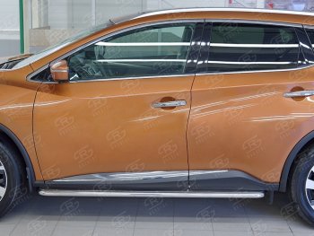 30 999 р. Широкая защита порогов с трубой диаметром 42 мм SLITKOFF v3  Nissan Murano  3 Z52 (2015-2024) дорестайлинг, рестайлинг  с доставкой в г. Омск. Увеличить фотографию 3