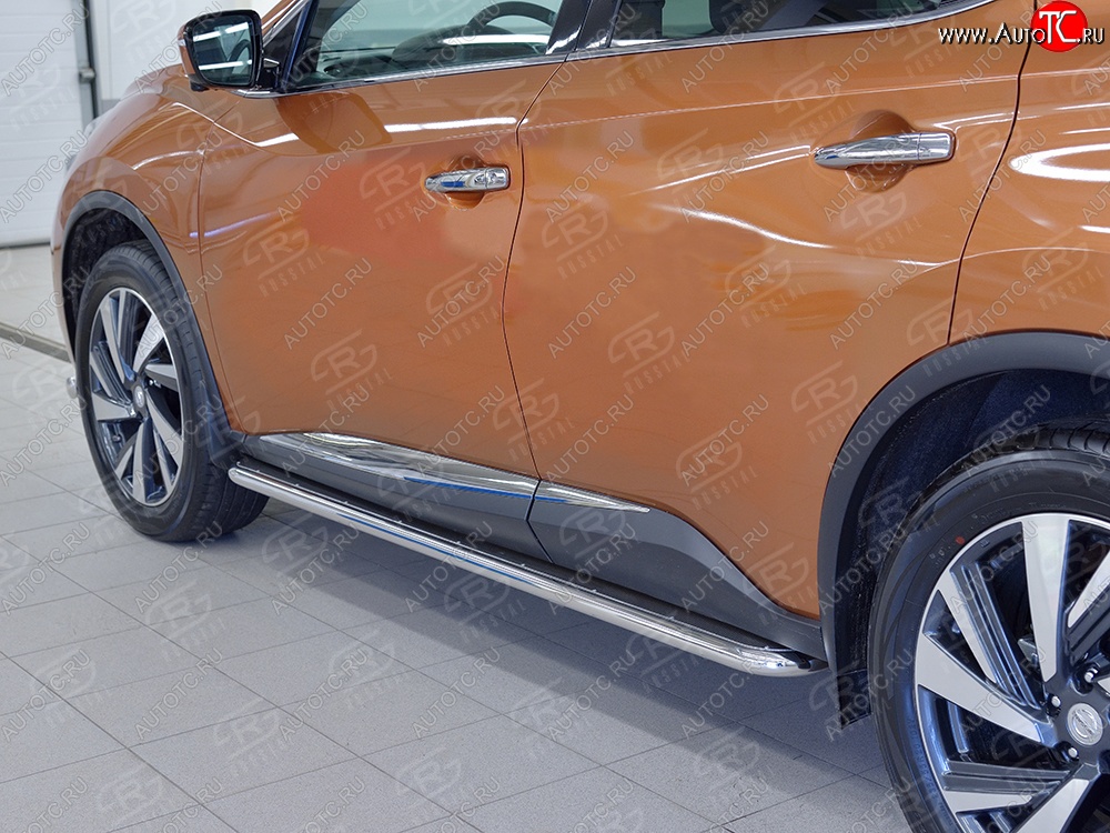 30 999 р. Широкая защита порогов с трубой диаметром 42 мм SLITKOFF v3  Nissan Murano  3 Z52 (2015-2024) дорестайлинг, рестайлинг  с доставкой в г. Омск