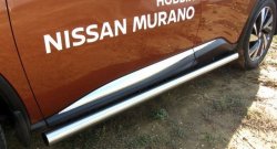 Защита порогов из круглой трубы диаметром 76 мм Slitkoff Nissan (Нисан) Murano (Мурано)  3 Z52 (2015-2025) 3 Z52 дорестайлинг, рестайлинг