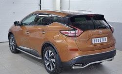 13 799 р. Защита заднего бампера (Ø42 мм волна, нержавейка) SLITKOFF  Nissan Murano  3 Z52 (2015-2022) дорестайлинг  с доставкой в г. Омск. Увеличить фотографию 2