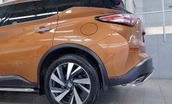 13 799 р. Защита заднего бампера (Ø42 мм волна, нержавейка) SLITKOFF  Nissan Murano  3 Z52 (2015-2022) дорестайлинг  с доставкой в г. Омск. Увеличить фотографию 3