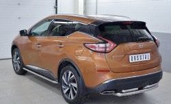 14 699 р. Защита заднего бампера (2 трубы Ø63 и 42 мм, нержавейка) SLITKOFF  Nissan Murano  3 Z52 (2015-2022) дорестайлинг  с доставкой в г. Омск. Увеличить фотографию 2