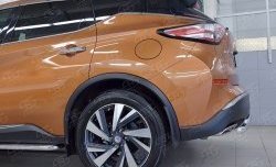 14 699 р. Защита заднего бампера (2 трубы Ø63 и 42 мм, нержавейка) SLITKOFF  Nissan Murano  3 Z52 (2015-2022) дорестайлинг  с доставкой в г. Омск. Увеличить фотографию 3