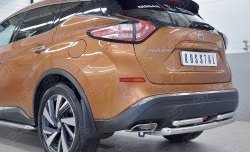 14 699 р. Защита заднего бампера (2 трубы Ø63 и 42 мм, нержавейка) SLITKOFF  Nissan Murano  3 Z52 (2015-2022) дорестайлинг  с доставкой в г. Омск. Увеличить фотографию 4