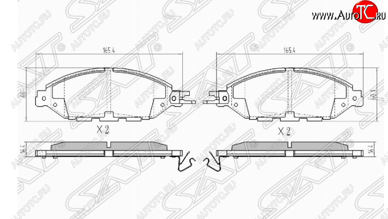 1 599 р. Комплект передних тормозных колодок SAT  Nissan Murano  3 Z52 - Pathfinder  R52  с доставкой в г. Омск