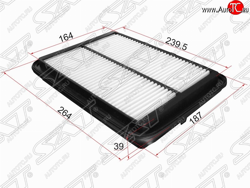 359 р. Фильтр воздушный двигателя SAT (264х187х39 mm)  Nissan Navara  2 D40 (2004-2016) дорестайлинг, рестайлинг  с доставкой в г. Омск