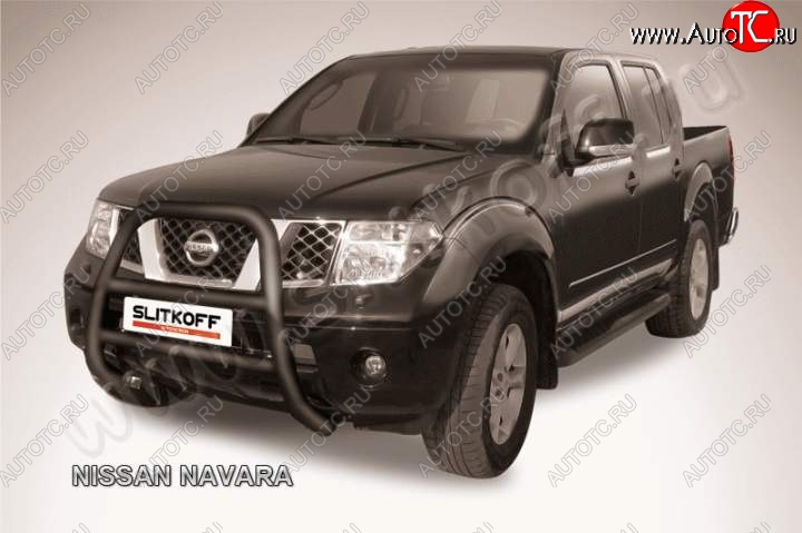 23 799 р. Кенгурятник d76 высокий Nissan Navara 2 D40 дорестайлинг (2004-2010) (Цвет: серебристый)  с доставкой в г. Омск