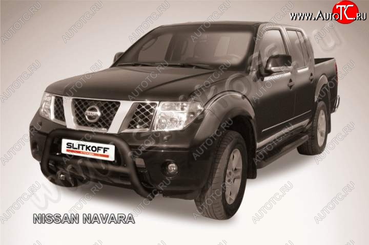 29 999 р. Кенгурятник d76 низкий Nissan Navara 2 D40 дорестайлинг (2004-2010) (Цвет: серебристый)  с доставкой в г. Омск