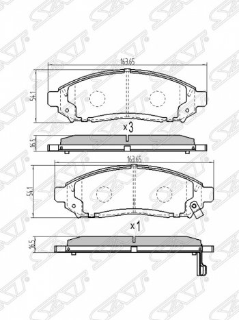 1 239 р. Колодки тормозные SAT (передние)  Nissan Navara  2 D40 - Serena  2  с доставкой в г. Омск. Увеличить фотографию 1