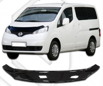 1 839 р. Дефлектор капота CA-Plastiс Nissan NV200 Euro (2009-2024) (Classic черный, Без надписи)  с доставкой в г. Омск. Увеличить фотографию 1