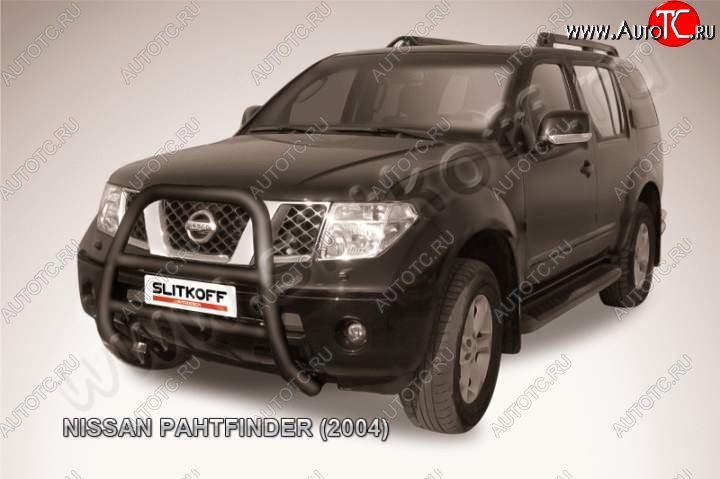 34 999 р. Кенгурятник d76 высокий Nissan Pathfinder R51 дорестайлинг (2004-2007) (Цвет: серебристый)  с доставкой в г. Омск