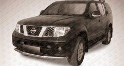 11 699 р. Одинарная защита переднего бампера из трубы диаметром 76 мм Slitkoff  Nissan Pathfinder  R51 (2004-2007) дорестайлинг (Нержавейка, Полированная)  с доставкой в г. Омск. Увеличить фотографию 1