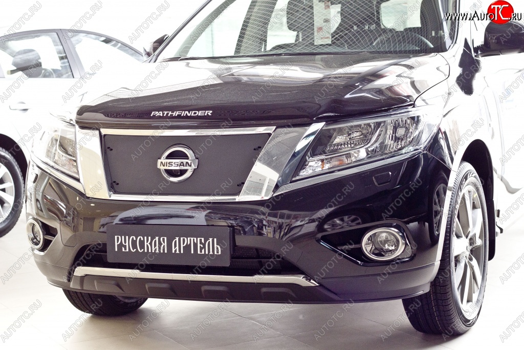 1 149 р. Зимняя заглушка решетки переднего бампера РА  Nissan Pathfinder  R52 (2012-2017) дорестайлинг  с доставкой в г. Омск