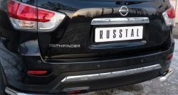 14 399 р. Защита заднего бампера (Ø63 мм уголки, нержавейка) SLITKOFF  Nissan Pathfinder  R52 (2012-2017) дорестайлинг  с доставкой в г. Омск. Увеличить фотографию 2