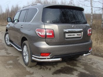 26 699 р. Защита заднего бампера (уголки двойные) ТСС 76,1/42,4 мм  Nissan Patrol  6 (2014-2017) Y62 рестайлинг  с доставкой в г. Омск. Увеличить фотографию 1