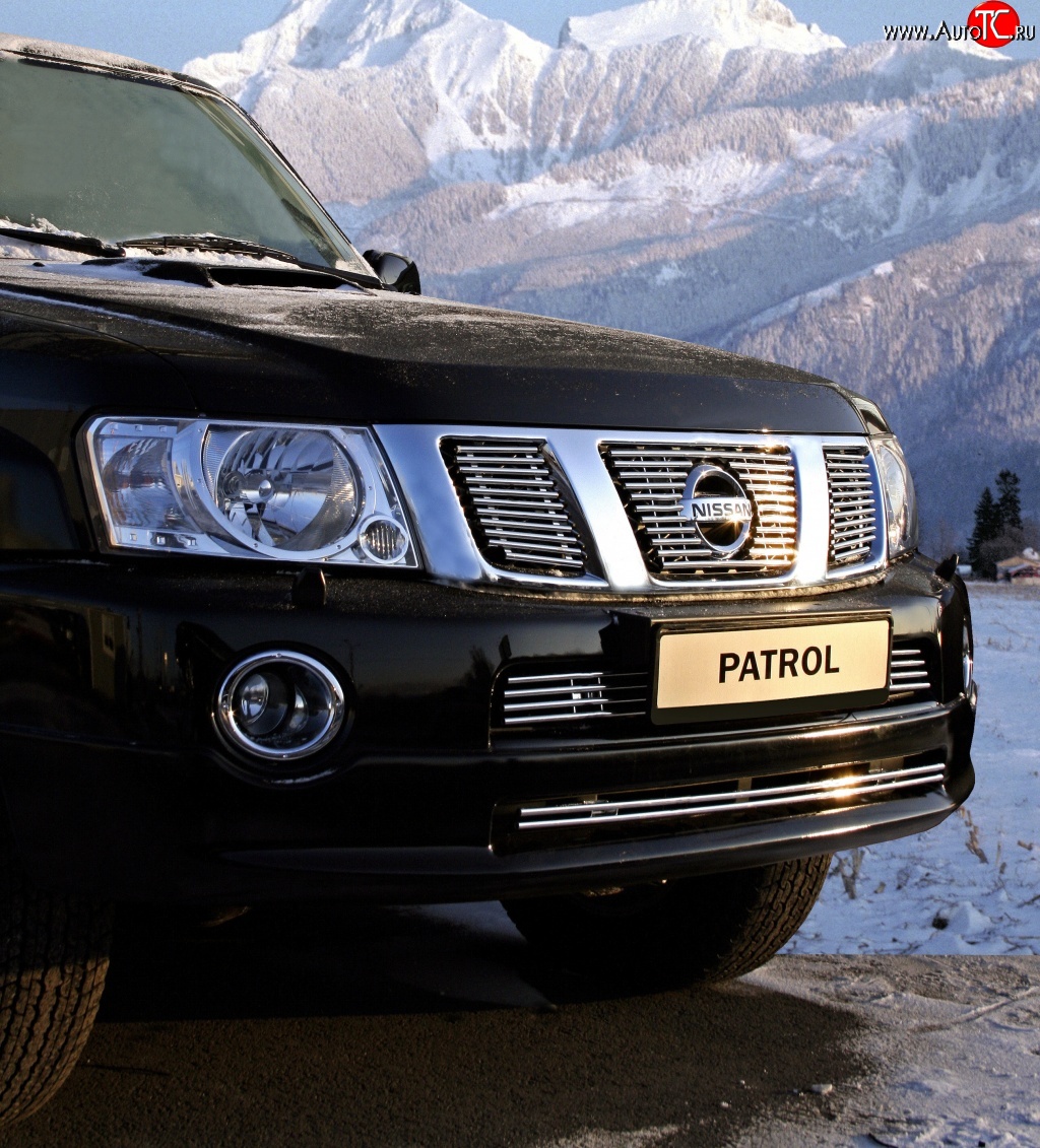 6 399 р. Декоративная вставка воздухозаборника (рестайлинг) Berkut Nissan Patrol 5 Y61 2-ой рестайлинг (2004-2010)  с доставкой в г. Омск