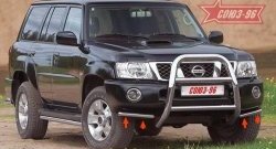 Декоративные элементы Souz-96 на передний бампер (d42) Nissan Patrol 5 Y61 2-ой рестайлинг (2004-2010)