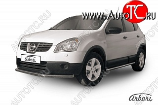 7 919 р. Защита переднего бампера Arbori (нержавейка, 1 труба d57 mm). Nissan Qashqai 1 дорестайлинг (2007-2010)  с доставкой в г. Омск