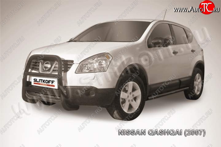 15 949 р. Кенгурятник d57 высокий  Nissan Qashqai  1 (2007-2010) дорестайлинг (Цвет: серебристый)  с доставкой в г. Омск