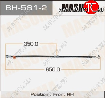 1 849 р. Правый передний тормозной шланг MASUMA Nissan Qashqai 1 дорестайлинг (2007-2010)  с доставкой в г. Омск