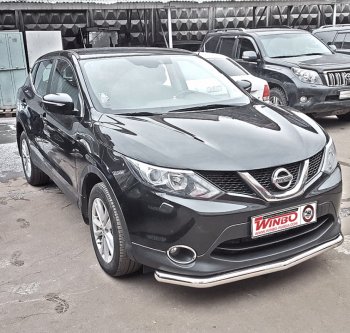 6 249 р. Защита переднего бампера WINBO (Ø63 мм, нержавейка)  Nissan Qashqai  2 (2013-2019) J11 дорестайлинг  с доставкой в г. Омск. Увеличить фотографию 1