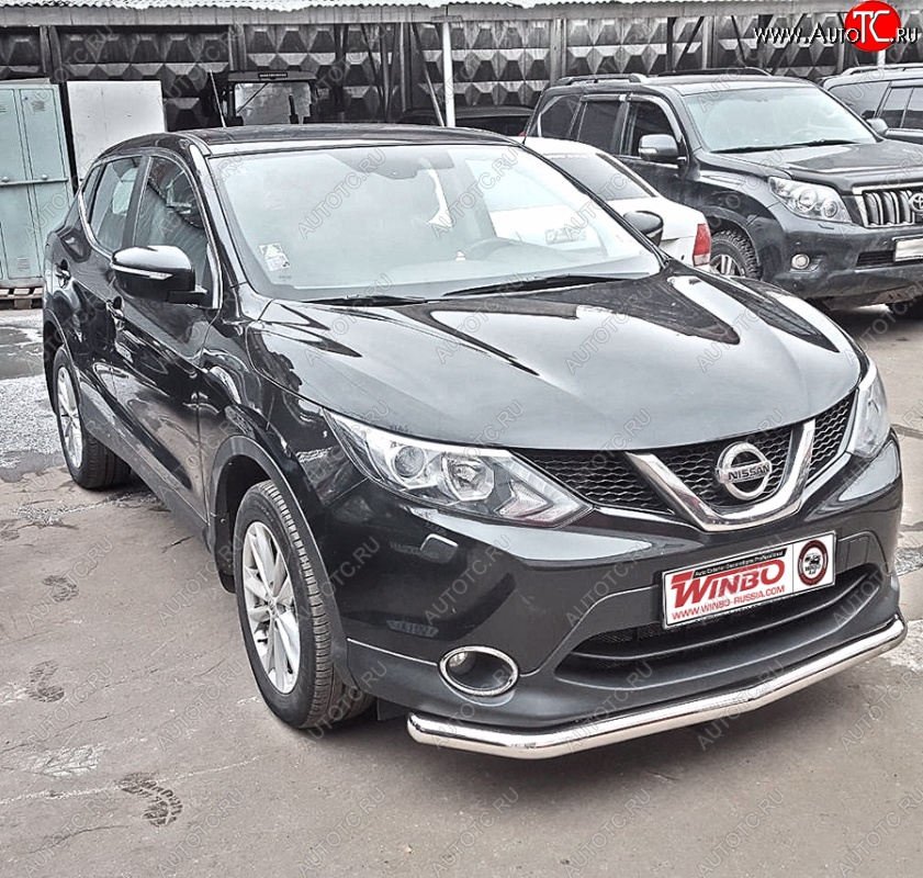 6 249 р. Защита переднего бампера WINBO (Ø63 мм, нержавейка)  Nissan Qashqai  2 (2013-2019) J11 дорестайлинг  с доставкой в г. Омск