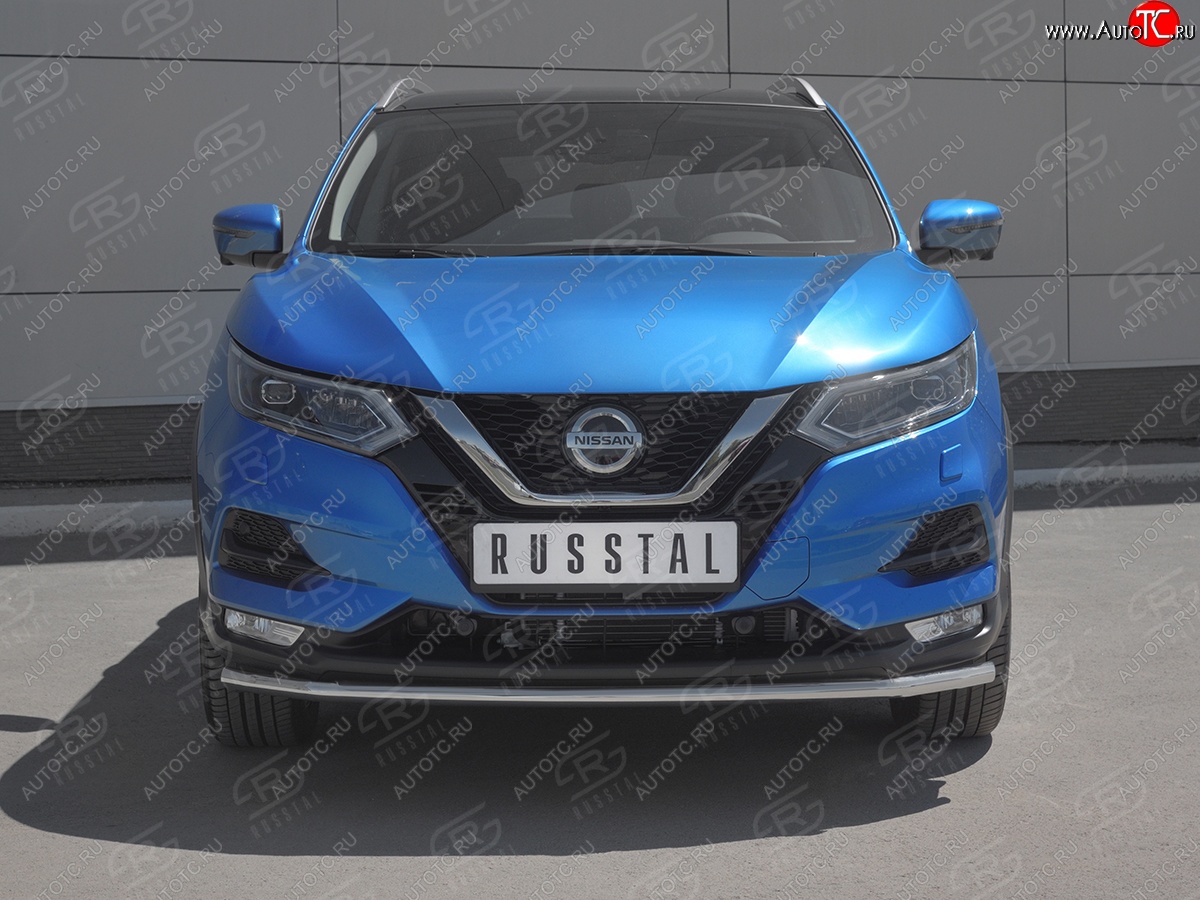 10 399 р. Защита переднего бампера (Ø42 мм, нержавейка) Russtal Nissan Qashqai 2 J11 рестайлинг (2017-2022)  с доставкой в г. Омск