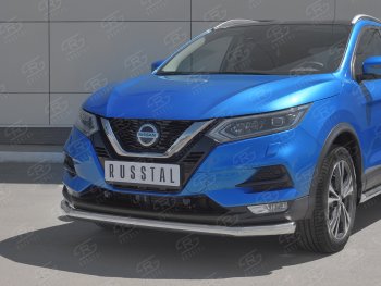 18 949 р. Защита переднего бампера (Ø 63 мм, нержавейка) SLITKOFF  Nissan Qashqai  2 (2017-2022) J11 рестайлинг  с доставкой в г. Омск. Увеличить фотографию 2