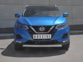 Защита переднего бампера (Ø75x42 мм, нержавейка) Russtal Nissan Qashqai 2 J11 рестайлинг (2017-2022)