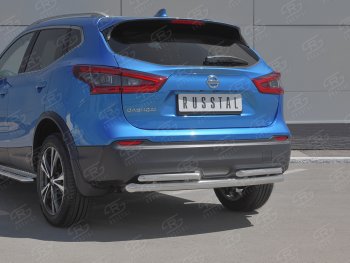 15 349 р. Защита заднего бампера (Ø63/42 мм, нержавейка) SLITKOFF Nissan Qashqai 2 J11 рестайлинг (2017-2022)  с доставкой в г. Омск. Увеличить фотографию 2