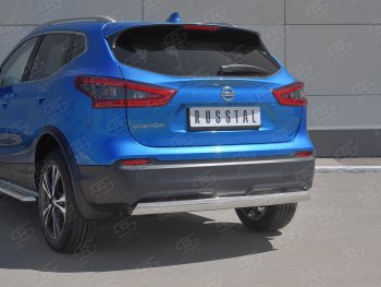 14 999 р. Защита заднего бампера (Ø75x42 мм, нержавейка) Russtal Nissan Qashqai 2 J11 рестайлинг (2017-2022)  с доставкой в г. Омск. Увеличить фотографию 2