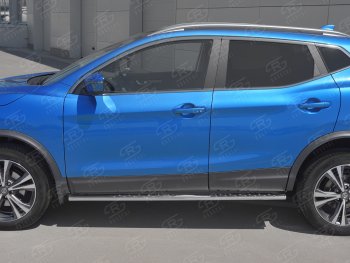 21 749 р. Защита порогов (Ø75x42 мм с проступью, нержавейка) Russtal Nissan Qashqai 2 J11 рестайлинг (2017-2022)  с доставкой в г. Омск. Увеличить фотографию 2