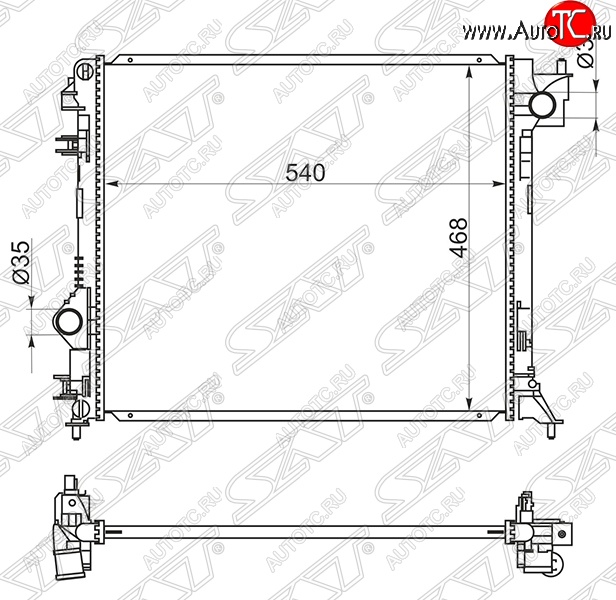 8 299 р. Радиатор двигателя (пластинчатый, R9M, МКПП/АКПП) SAT  Nissan Qashqai  2 - X-trail  3 T32  с доставкой в г. Омск